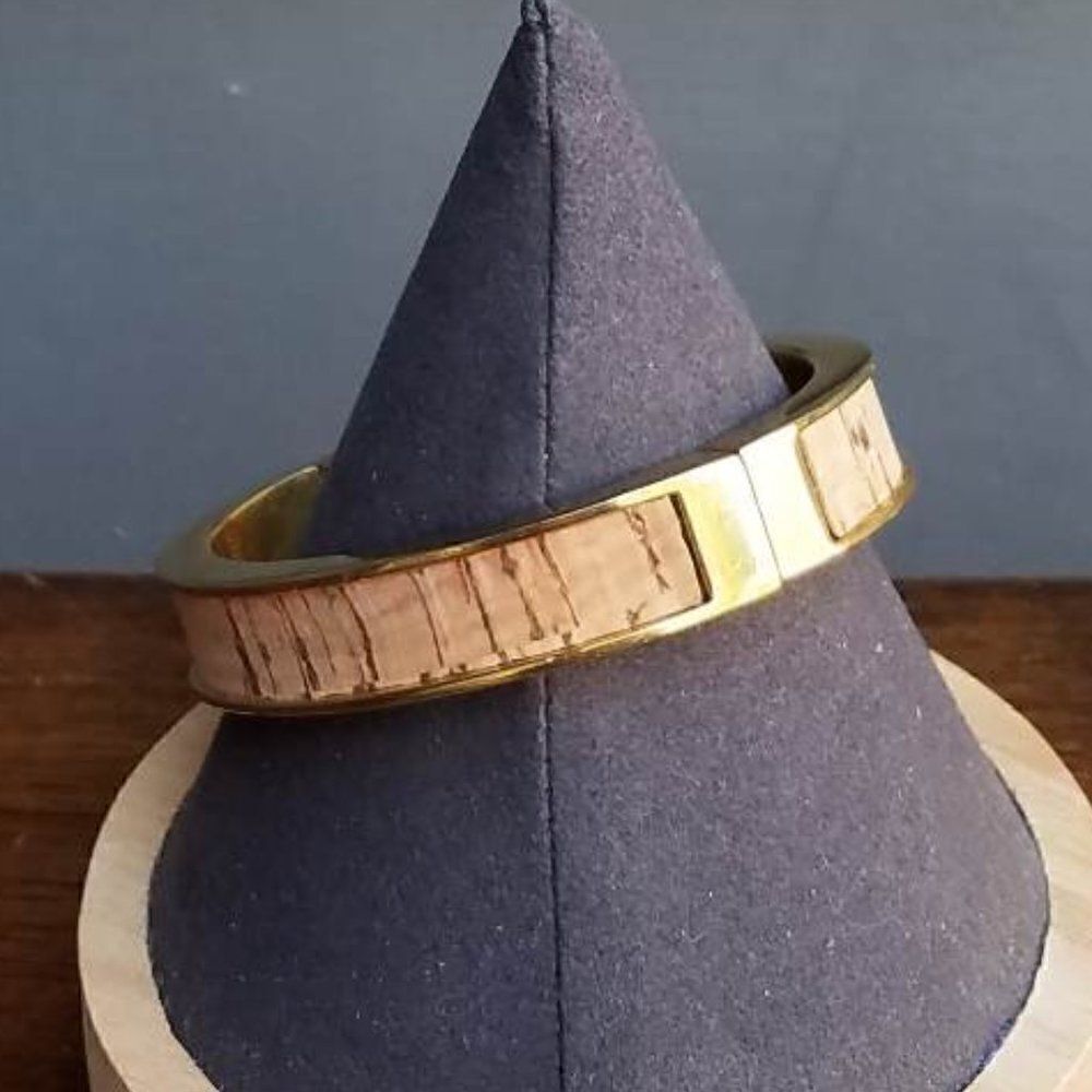 J Crew Cork Look Hinged Bangle It's bangle season!!!! - Picture 7 of 9